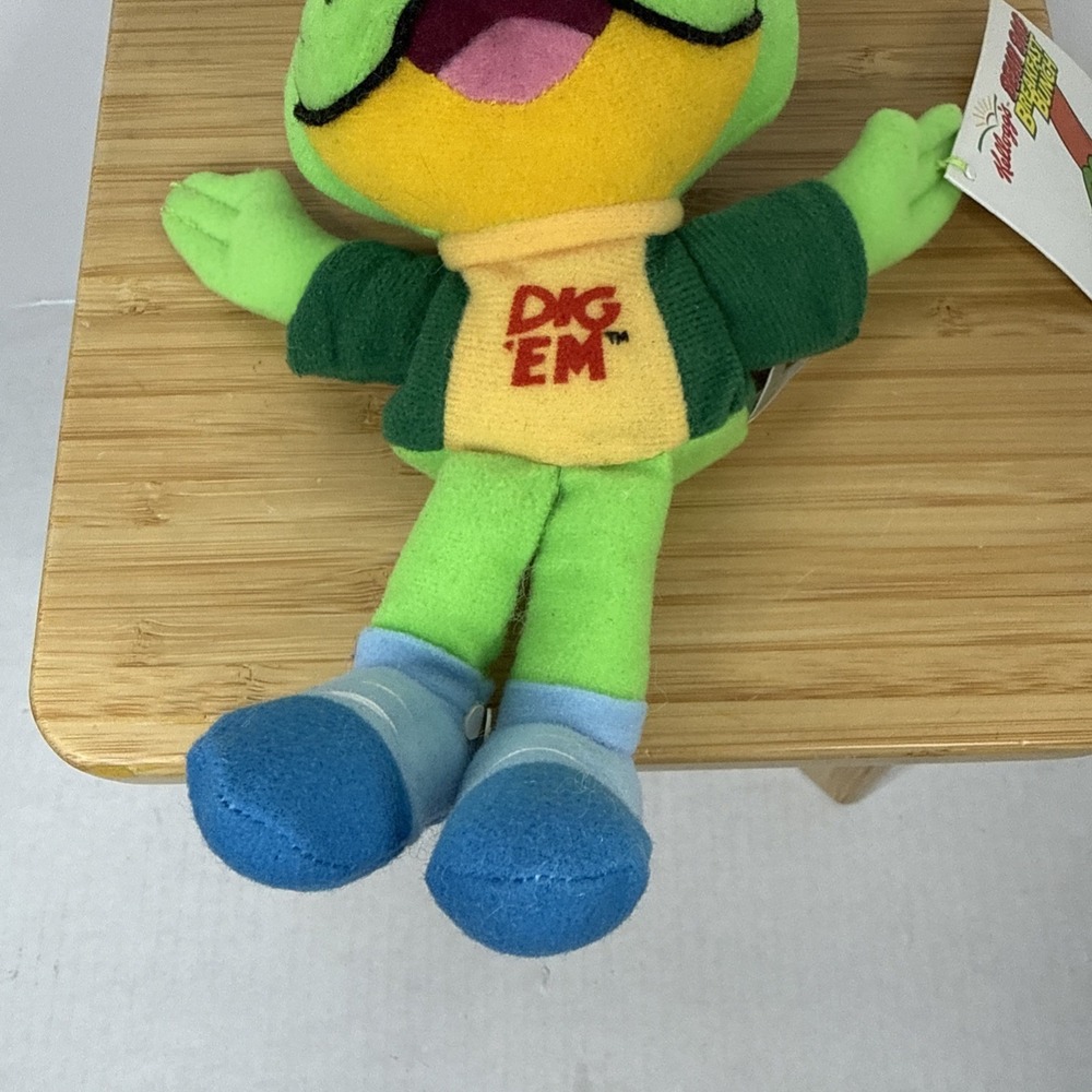 Vintage Dig 'Em Frog Beanie Plush 8" Kelloggs Sugar Smacks Cereal Mascot 1997 - Picture 4 of 5